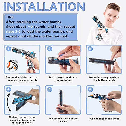 Small Manual Cool Ball Blaster Toy, Gel Cool Ball Blaster Without Charge, For Backyard Fun And Outdoor Team Shooting Games, Ages 12+, Blue #TOP1