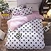 Odot Zestaw poszewek na kołdrę zestaw pościeli 3 sztuki pojedyncze podwójne super król, dziewczęce chłopcy w kropki dwustronne mikrofibra ultramiękka antyalergiczna poszewka na kołdrę poszewki na poduszki (diamenty 200 x 200 cm, różowe białe)