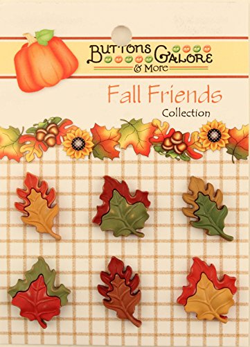 Buttons Galore Fall Friends 3D Buttons-Set Of 6 Cards #TOP4