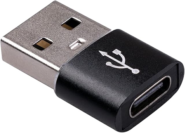 TYGA STORE USB Type C Female to USB Type A Male Adapter 2.0, Sync, Transfer, Charge, Plug & Play (1, Black)
