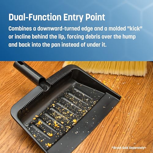 carlisle foodservice products 8 inch heavy-duty dust pan durable plastic black  for commercial and home use