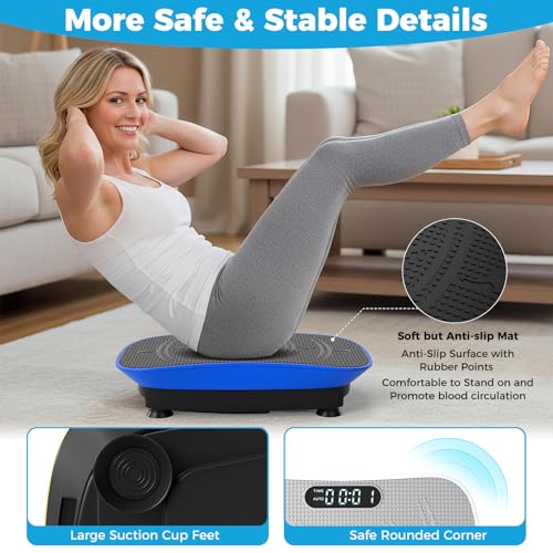 Image of GYMAX Vibration Plate Exercise Machine-10 Level Intensity, LED Display & Remote Control, Body Vibrating Plates Stand Shaking Platform Fat Burning Machine