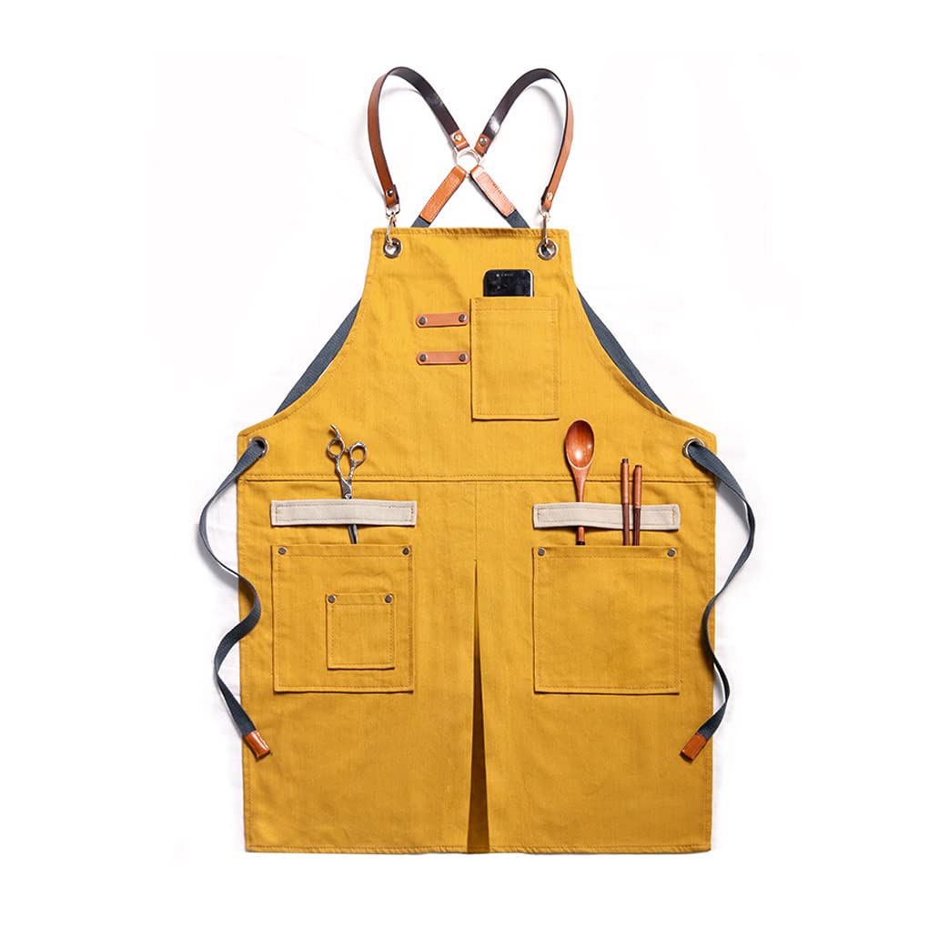 Delantal de trabajo para carpintería, carpintero, artesano, bricolaje, lona, taller, babero, bolsillos, al aire libre, barbacoa, cocina, delantales, baberos, ropa, negro