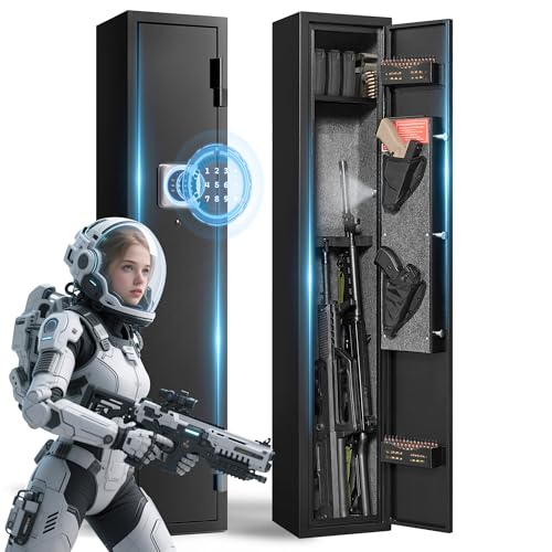 Rifle Safe, 3 Gun Safe for Rifles and Pistols Gun Cabinet Gun Locker Gun Cabinets for Rifles and Shotguns with 180-Degree Full Access Door (All-in-one 3 gun safe-digital)