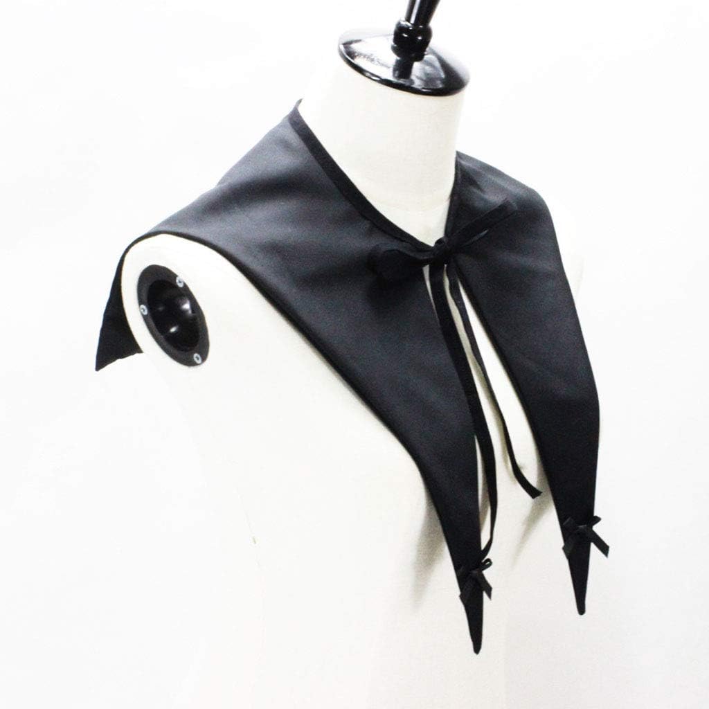 Vintage Gothic Women Detachable Black False Collar Pointed for Neck