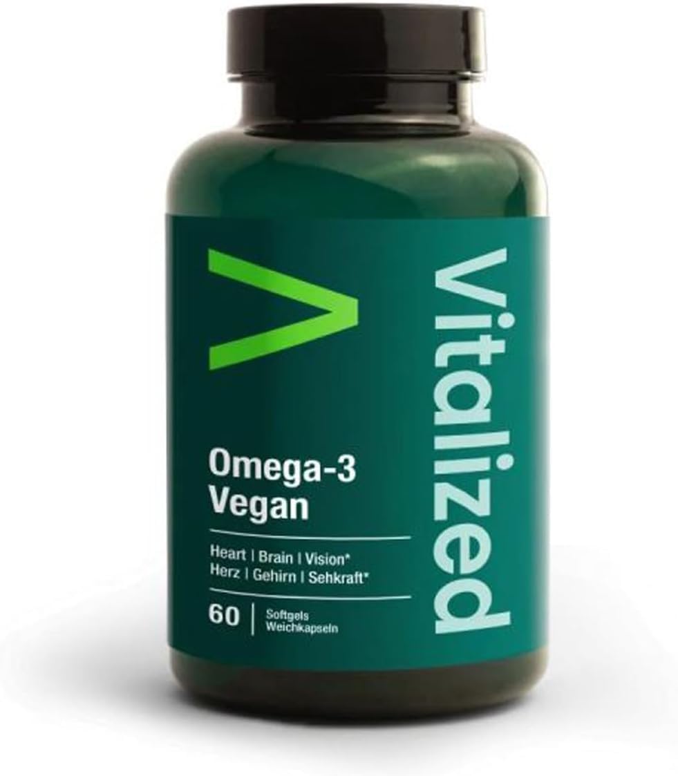 Omega 3 Vegan 60 Softgels – Reines französische Algenöl, Unterstützt Herz-, Gehirn- und Augengesundheit, Alternative zu Fischöl - 60 Weichkapseln