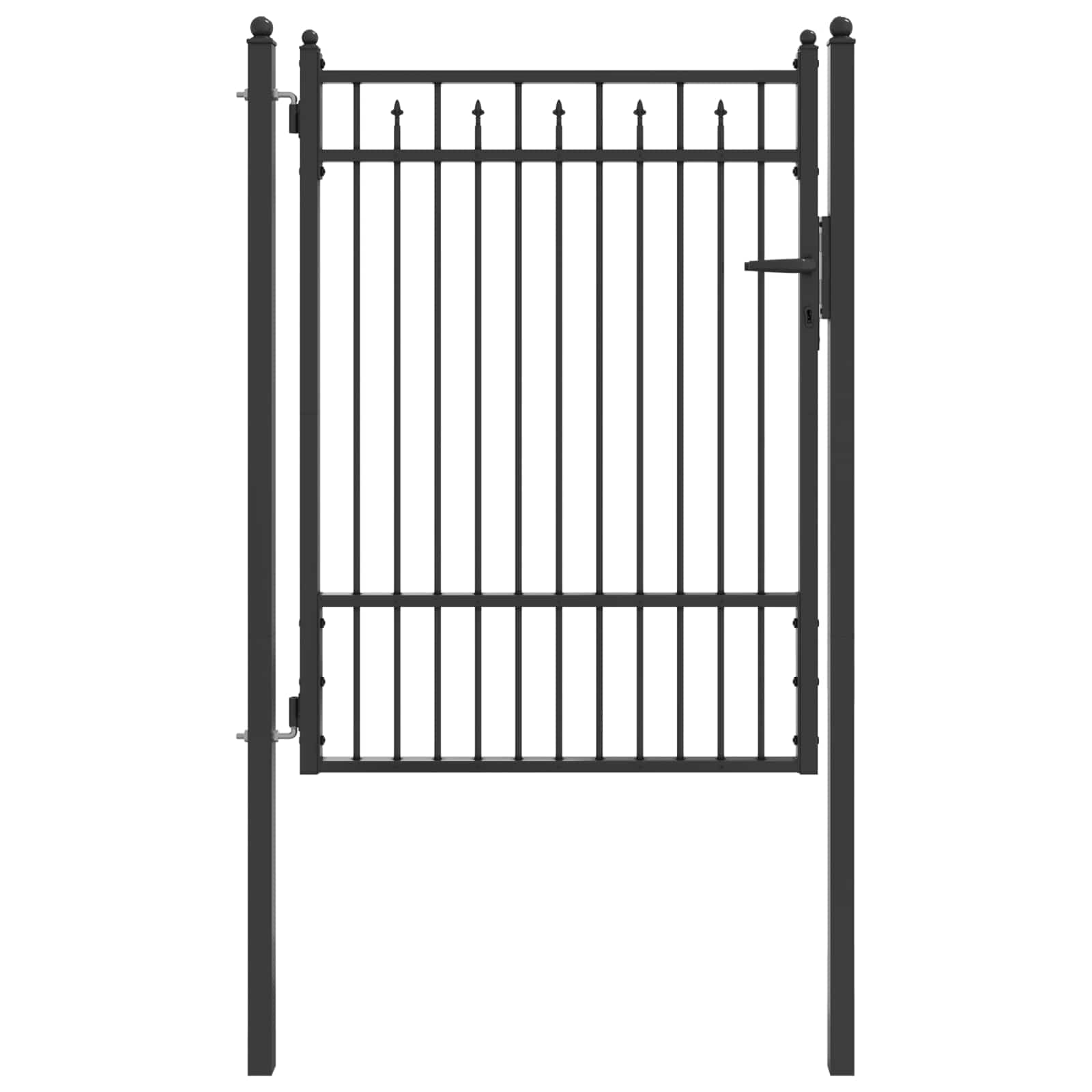 Cancello Recinzione Horst 180 x 104 cm Metallo Nero | Design antiscavalcamento, verniciatura a polvere, resistente alla corrosione, meccanismo di blocco, per esterno