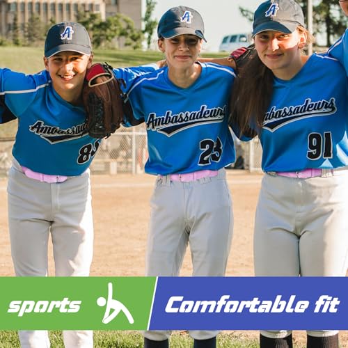 Hercicy 12 peças de cintos de beisebol de softball, para adultos e jovens, ajustáveis, rosa, Youth S