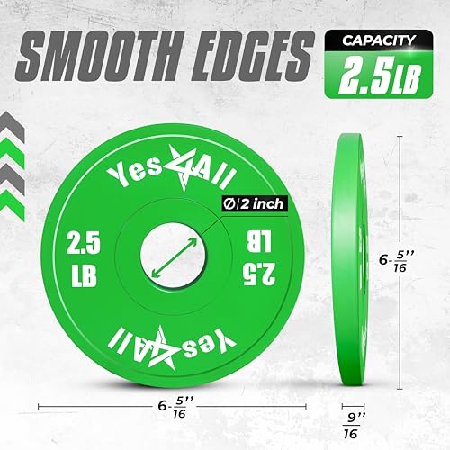 Image of Yes4All Fractional Weight Plates Set, Available In Steel And Rubber, Set of 2 /4 /6 Plates in 1.25LB, 2.5LB, or 5LB Sizes, Micro Change Plates for Dumbbell and Olympic Barbell Weightlifting