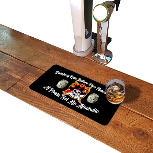 Bar Runner Mat For Home Pub, Borderless Beer Rubber Mats, Cocktail Bar Gifts Accessories for Pubs Bars - Drinking Rum