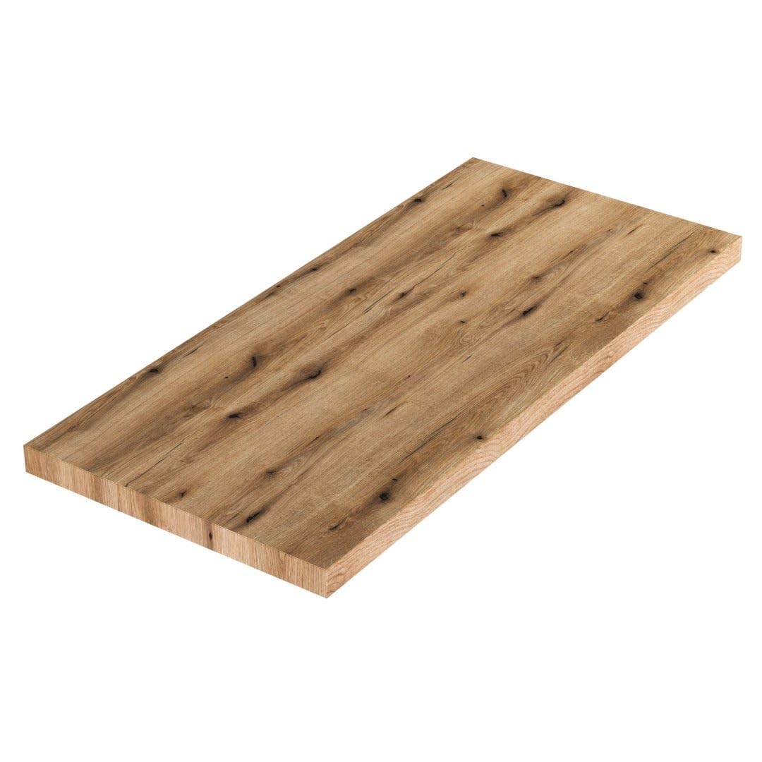 Kiamami Valentina - Mensola In Legno Per Lavabo Bagno Appoggio 100Cm Rovere Naturale