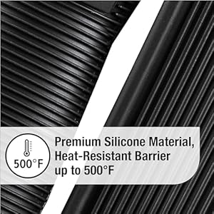 All-Clad Silicone Grip Set: 100% Silicone Flexible & Heat Resistant Ribbed Grip Set - Perfect for Cast Iron, Steel, or Glass, (2-Piece), Black/Grey All Clad Silicone Grip Set 100 Silicone Flexible Heat Resistant Ribbed Grip Set Perfect for Cast Iron Steel or Glass 2 Piece BlackGrey
