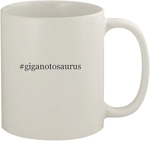 Knick Knack Gifts #giganotosaurus - 11oz Ceramic White Coffee Mug, White