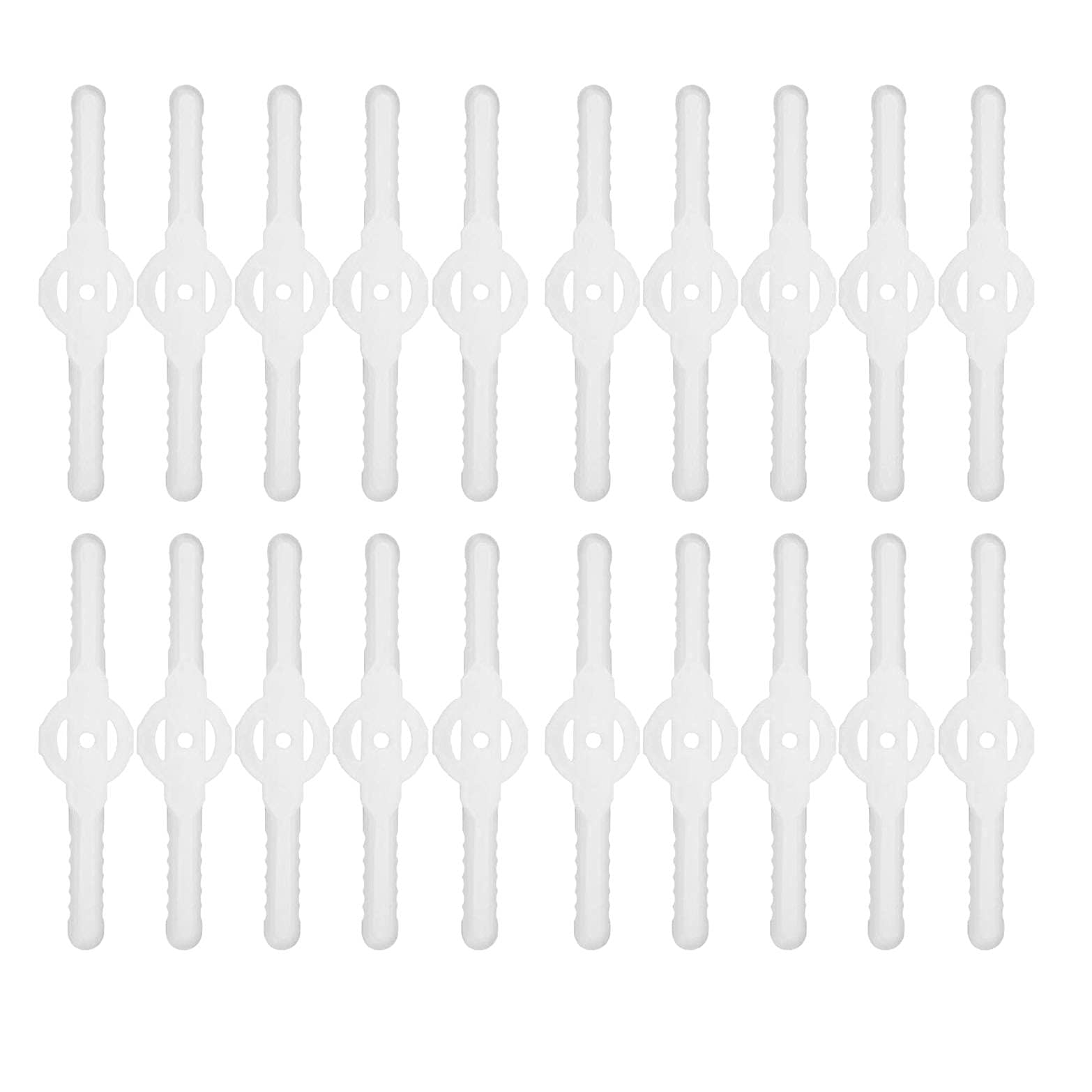 Ruswest White 20Pcs Plastic Grass Trimmer Blades Lawn Mower Trimmer Accessories Lawn Mower Blade Cordless Trimmer