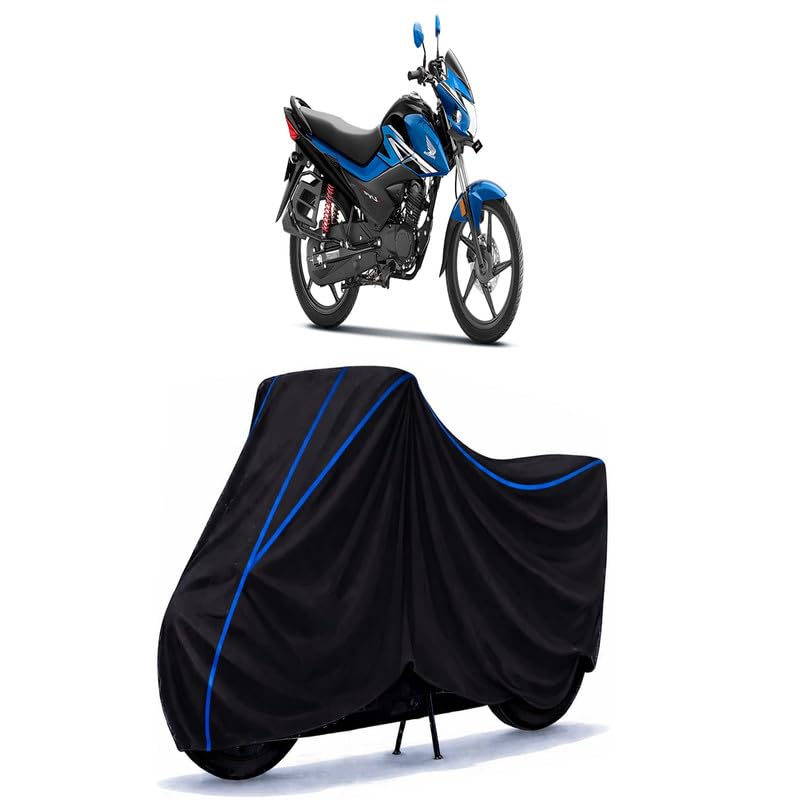Image of Livo E20 Bike Cover Water Resistant Universal Motorcycle Rain | Heavy Duty UV Protection, Dust, Scratch Indoor Outdoor All Weather with Black Blue Piping Elastic