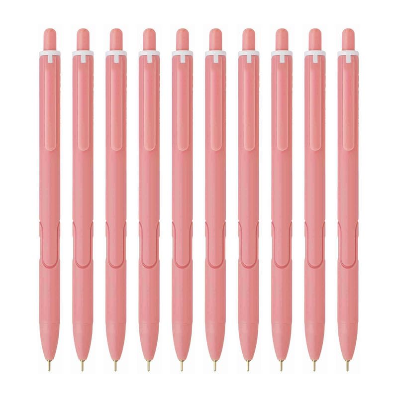 Image of Hauser XO RT Retractable Ball Pen | Sleek Matt Finish Pastel Shade Body & Minimalistic Design | Low Viscosity Ink With Ultra Durable Tip | Red Ink, Pack Of 10