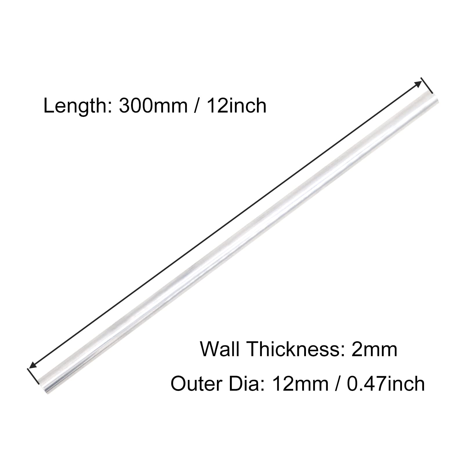 Tubi In Alluminio 6063 - 14mm Diametro Esterno X 2mm Spessore, 300mm Lunghezza | 2 Pezzi - Foto 7