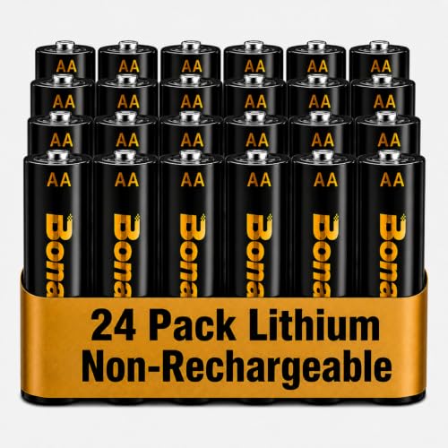 Image of BONAI AA Lithium Batteries 24 Pack 5100mwh【Non-Rechargeable】 | 3400mAh for Blink Camera, 1.5V Constant Power, leak-Proof, 10-Year Storage, -40F to 140F, fits for Smart Devices