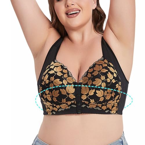 Ctreela Gathering Push up Everyday Bras Anti Sagging Underwear Plus Size U-Back Bralette Front Closure Bra for Big Breast4