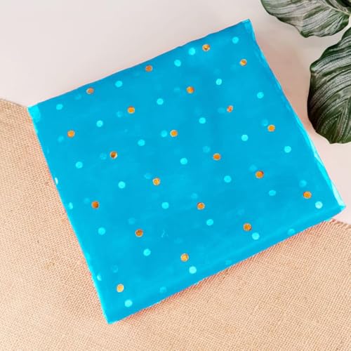 Image of SATYAM KRAFT 5 Meter Multipurpose Net Fabric Cloth for Birthday, Wedding, Valentine, Party, Event, Stage Backdrop, Pooja Background, Tent, Mandap & Festive Decoration Item (Dark Blue)