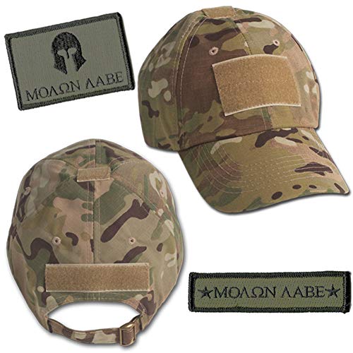 Molon Labe Tactical Hat & Patch Bundle (2 Patches + Hat) - Multicam