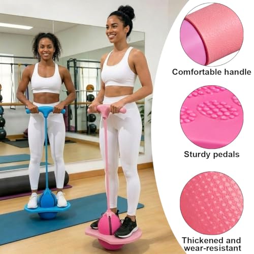 Miniatura 3 de Pelota de Salto de Pogo, Pogo Balón de Salto, Pelota de Salto de Equilibrio, para Entrenar el Equilibrio, usable en salón, terraza y jardín, con Bomba (Rosa)