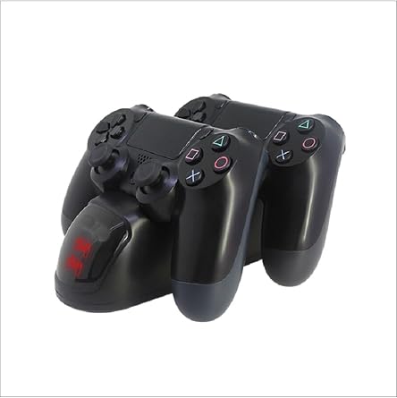 WOTOBE PS4/PS4 Slim/PS4 Pro ile Uyumlu Denetleyici, LED G stergeli Dual  arj Stand , Siyah