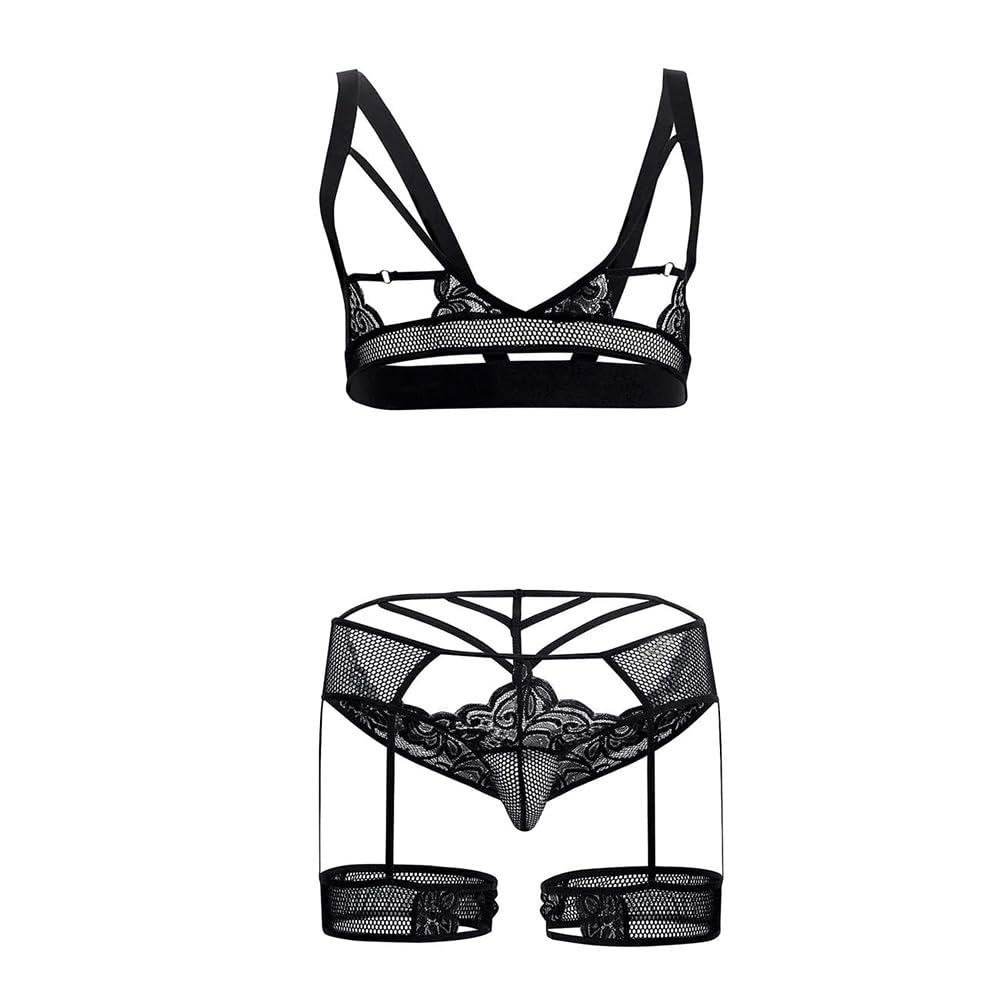 myza Men's Power Net Garter Lingerie Set/Bra Panty Set-picture-17
