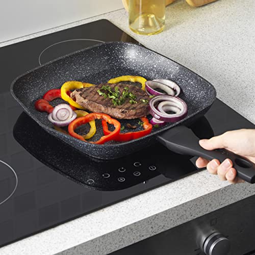 Salter-28-cm-Sarten-Parrilla-de-Aluminio-Forjado-con-Superficie-Antiadherente-BW05752S-de-la-coleccion-Megastone-Plateada-Silver Salter-28-cm-Sarten-Parrilla-de-Aluminio-Forjado-con-Superficie-Antiadherente-BW05752S-de-la-coleccion-Megastone-Plateada-Silver