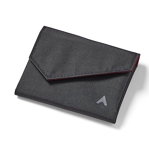 Allett Accordion Wallet, Jet Black | Nylon, RFID Blocking, Expandable, Minimalistic, Magnetic Closure | Holds 2-15 Cards, Bills, Receipts | Wallets for Men & Women