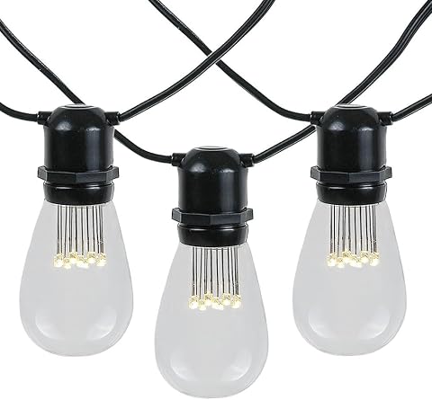 100 Foot S14 LED Edison Outdoor String Lights, Cafe Market Light Set