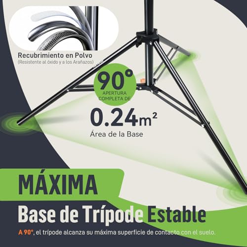 Heysliy Soporte de Fondo Fotográfico 3x2m – Altura y Ancho Ajustable, Estructura Photocall para Estudio de Fotografía, Croma Verde, Zoom, Youtube, Proyector y Fiestas - imagen 4