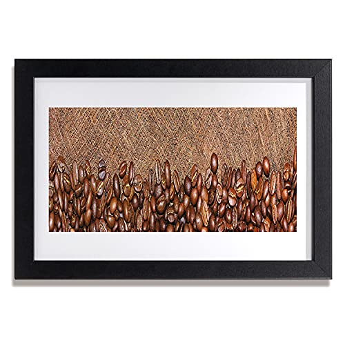 Affiche avec cadre cuisine de grain de café 30x20 cm pour réchauffer un mur blanc