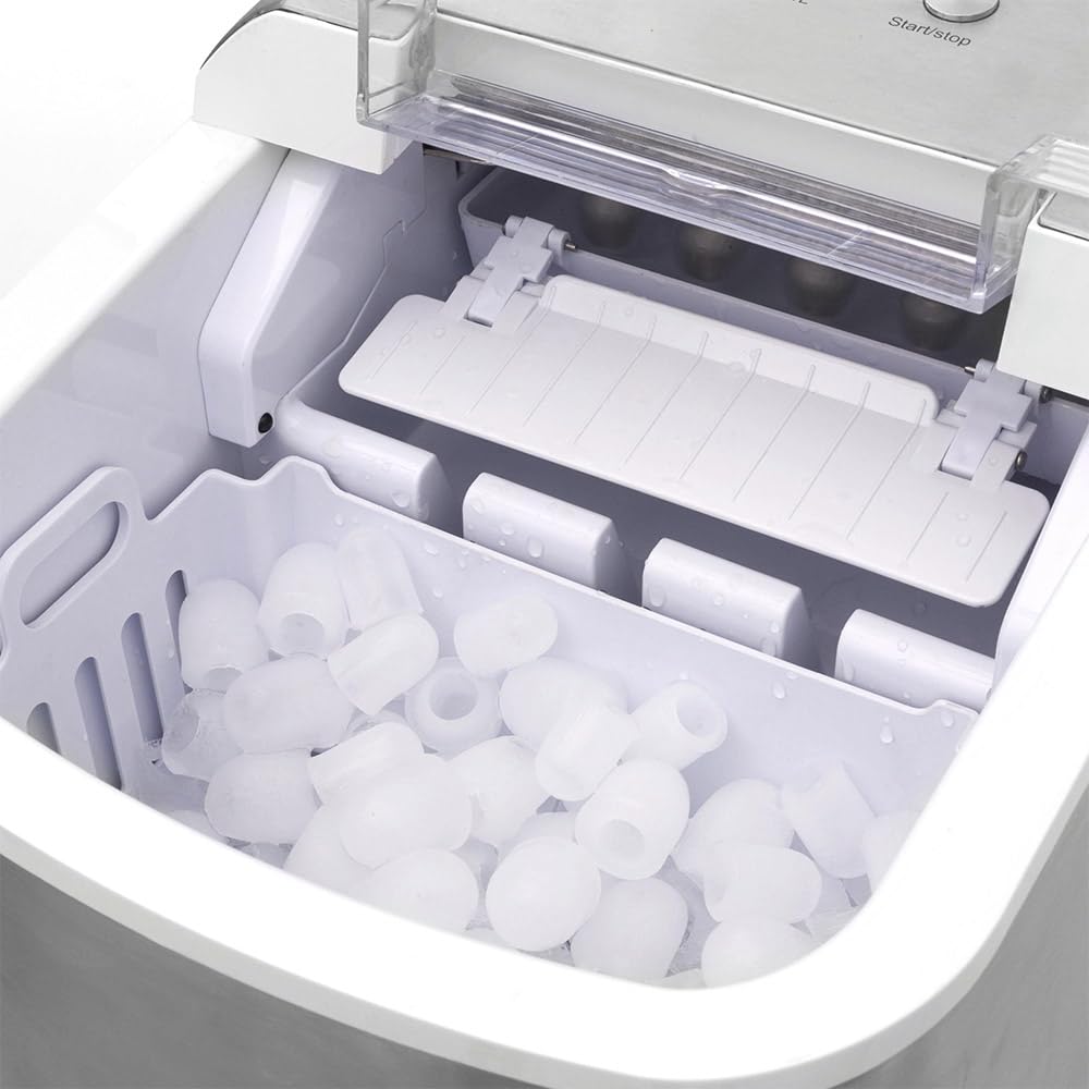 Caso IceChef Pro – designerska kostkarka do lodu do szybkiego przygotowania kostek lodu w ciągu 44360 min, produkuje ok. 500 g kostek lodu na godzinę, wysokiej jakości obudowa ze stali nierdzewnej, w zestawie łopatka do lodu