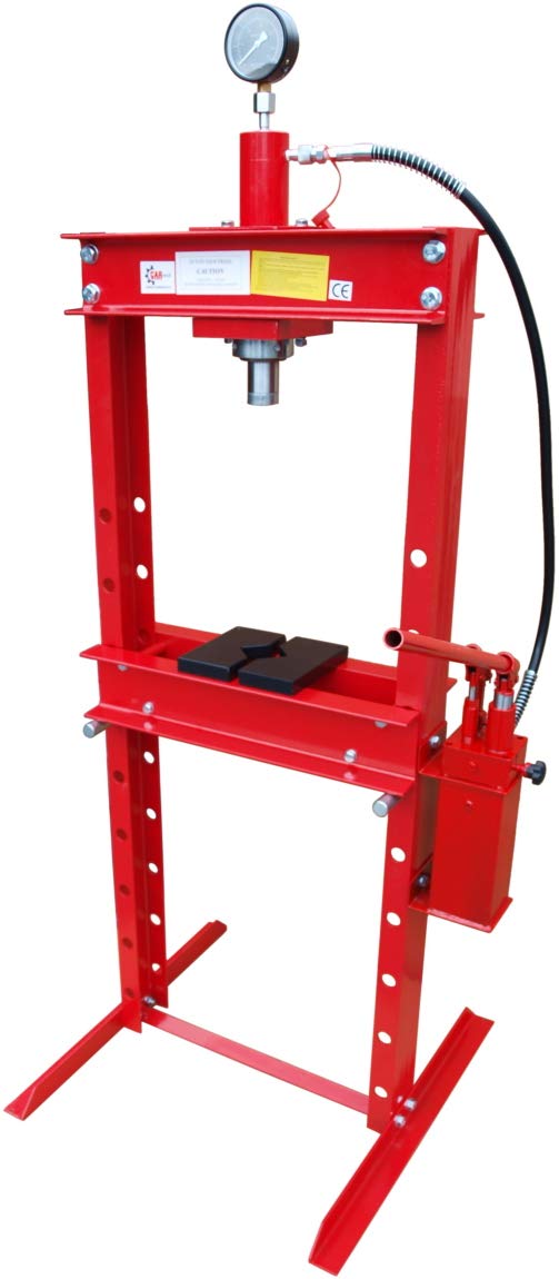Carmax Presse hydraulique d'atelier 20T avec 2 pompes hydrauliques - Presse à cadre - Compatible avec voiture - 20 000 kg