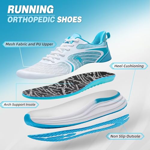 Women's Orthopedic Road Running Shoes: Comfortable Casual Arch Support Plantar Fasciitis Athletic Sneakers, High Arch Flat Feet Tennis Sports Work Walking Shoes for Foot and Heel Pain Relief2