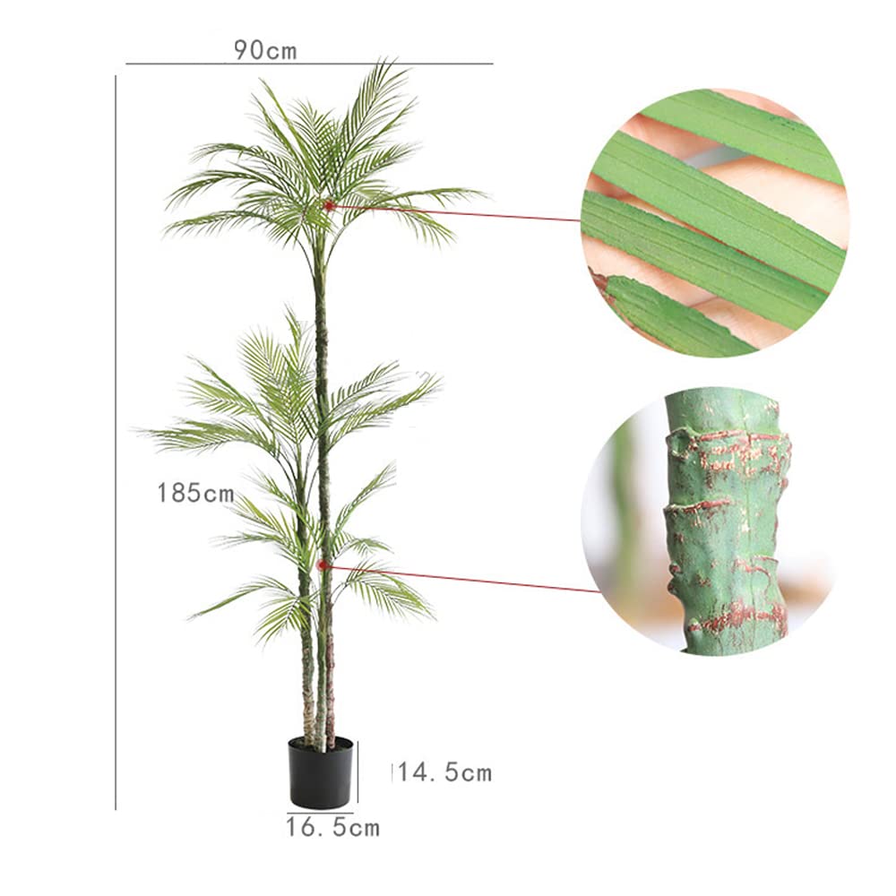 Set di 2 Piante Artificiali di Palma 90 CM/140 CM, Pianta Finta in Vaso da Interno ed Esterno, Decorazione Moderna per Soggiorno, Veranda, Uff | Leroy Merlin