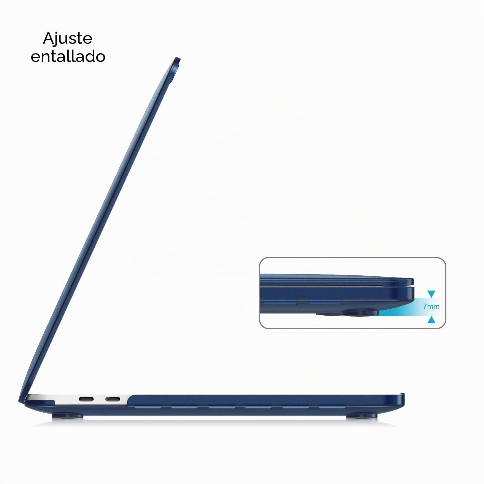 Fintie Funda Compatible con MacBook Pro 13" M2/M1 (2016-2022) Carcasa Dura y Fina con Acabado Mate para Modelo A2338/A2289/A2251/A2159/A1989/A1706/A1708, Translúcido Azul Marino
