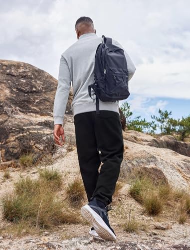 PINSPARK Men's Fleece Sweat Pants Joggers Cuffed Sweatpants Warm Cotton Baggy Sweatpants with Waist Elastic3