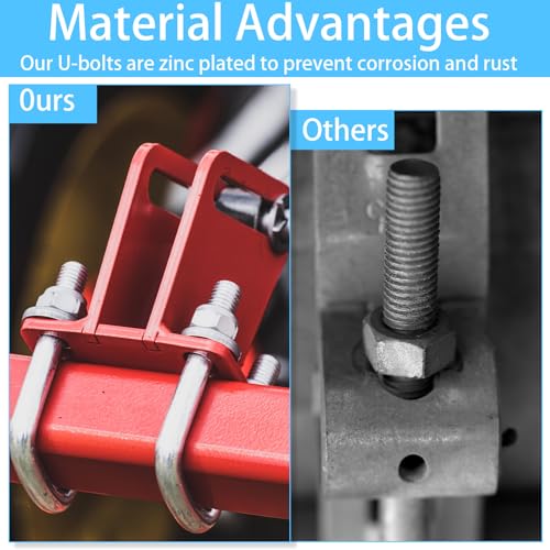 KAIYAYA 6 Stück Bügelschraube U Bügel mit Gewinde M6 50 x 80mm Edelstahl U Schrauben Quadratische Bügelschrauben, Bügelbolzen für Zaunpfosten, Rohr Befestigung, Auto Abschleppen, Zurrbügel