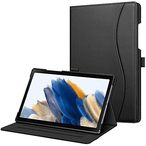 Fintie Hülle für Samsung Galaxy Tab A8 10.5 Zoll 2022/2021 SM-X200/X205/X207, Multi-Winkel Folio Schutzhülle Dokumentschlitze und Auto Schlaf/Wach Funktion, Schwarz Cover