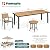 Pamapic 10-Piece Patio Dining Set?Outdoor Aluminum Furniture Set with Plastic-Wood Table Top,Outdoor Furniture Set with 8 Outdoor Stackable Chairs for Patio Garden Poolside (Teak)