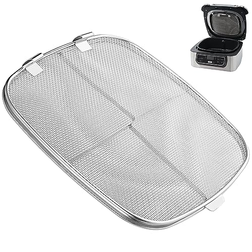 GeeRic Stainless Steel Splatter Shield Compatible with Ninja Foodi AG300/AG300C/AG301C/AG302/AG400, Air Fryer Splatter Screen, Stop Hot Oil and Bacon Splash, Grill Replacement Parts 8.3” Square
