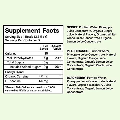 Vista 2 de Proper Wild Cafeína, L Theanine Energy Shots, Variedad Original, 6 Shots