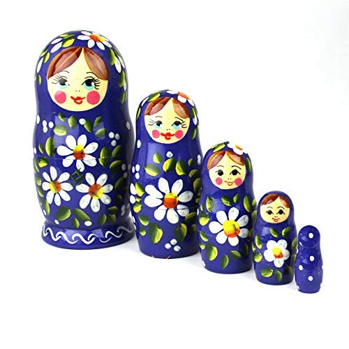POUPÉES RUSSES 10 PIÈCES BLEU BLANC MATRIOCHKA PEINTE A LA POUPÉES RUSSES 10 PIÈCES BLEU BLANC MATRIOCHKA PEINTE A LA