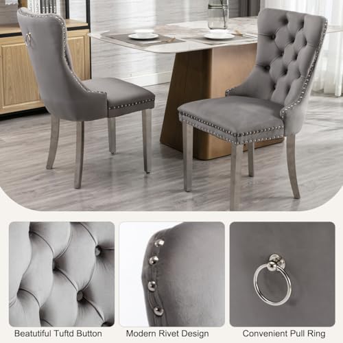 Image of 9-Piece Extendable Dining Table Set for 8, Modern 63 inch-94 inch White Faux Marble Expandable Kitchen Table Set with 8 Velvet Chairs, Large Extendable Dining Room Tables with Mirrored U-Shape Base