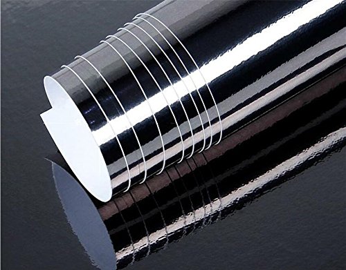 DIYAH Gloss Chrome Mirror Vinyl Car Wrap Sticker with Air Release Bubble Free Anti-Wrinkle 12" X 60" (1 FT X 5FT) (Gray)