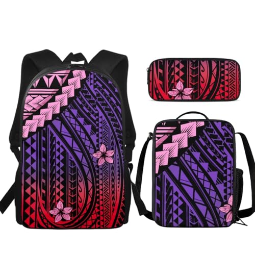 Sac à dos Polynésie avec boîte à déjeuner et trousse scolaire pour enfant