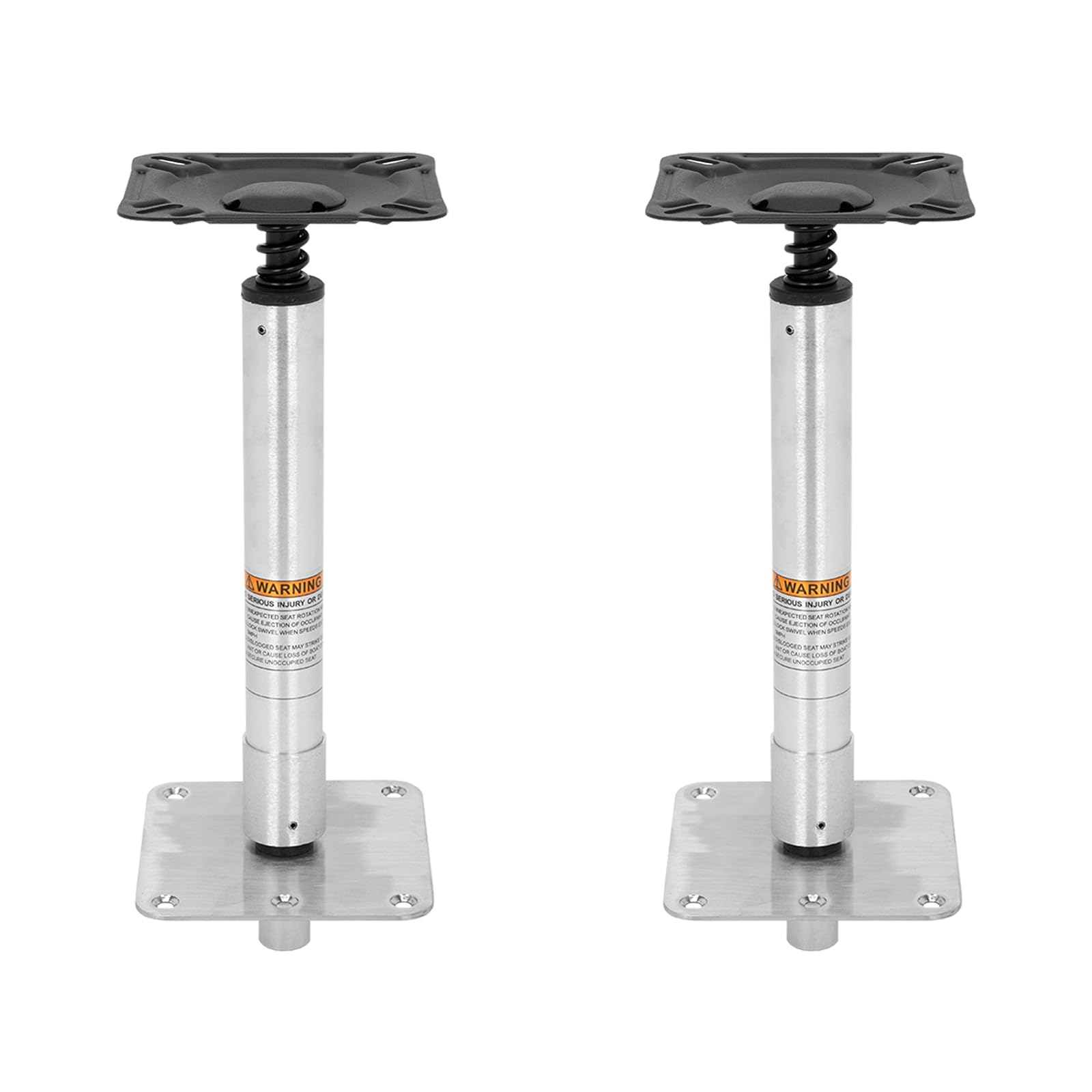 Paquete de 2 piezas de montaje de base de pedestal para asiento de barco con placa de pedestal de base marina de 7 x 7 pulgadas, poste de asiento giratorio de barco de 3/4 pulgadas, kit de asiento de