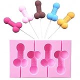MoldFun Male Funny Pecker Shaped Silicone Mold for Bachelorette Bride-to-be Party Supplies,Used for Making Ice Cubes, chocolate, Candy, Jello Shot, Cake Decorating